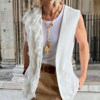 VEST MAXIMA "FRINGES OFF-WHITE" BACK IN STOCK