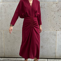 DRESS GIULIA "BURGUNDY"