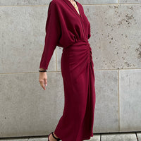 DRESS GIULIA "BURGUNDY"
