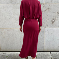DRESS GIULIA "BURGUNDY"