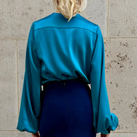 BLOUSE CLAIRE "AQUAMARINE SILK"