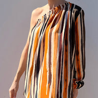 BLOUSE PIA "MULTICOLOR STRIPES ORANGE"