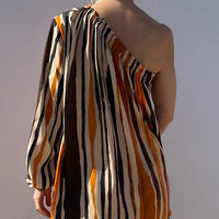 BLOUSE PIA "MULTICOLOR STRIPES ORANGE"