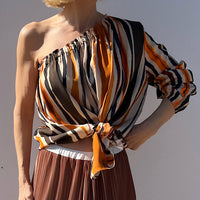 BLOUSE PIA "MULTICOLOR STRIPES ORANGE"