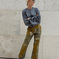 PANTS GIL "GOLD JACQUARD" ANKLE LENGTH