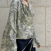 BLOUSE CATE SILK "BLACK & CREAM"