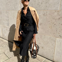 DRESS PEGGY "BLACK WOOL"