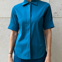 BLOUSE COCO SHORTSLEEVE "AQUAMARINE-ISH"    SALE ITEMS CAN NOT BE RETURNED OR EXCHANGED