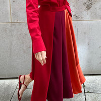 SKIRT VIOLA TRICOLOR "RED"    SALE ITEMS CAN NOT BE RETURNED OR EXCHANGED
