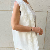 VEST MAXIMA "FRINGES OFF-WHITE" BACK IN STOCK