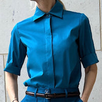 BLOUSE COCO SHORTSLEEVE "AQUAMARINE-ISH"    SALE ITEMS CAN NOT BE RETURNED OR EXCHANGED