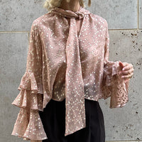 BLOUSE CLARISSE "PALE GOLD DOTS"       SALE ITEMS CAN NOT BE RETURNED OR EXCHANGED