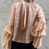 BLOUSE CLARISSE "YELLOW GOLD DOTS"       SALE ITEMS CAN NOT BE RETURNED OR EXCHANGED