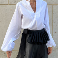 BLOUSE CLAIRE WHITE "FINE PINSTRIPE"