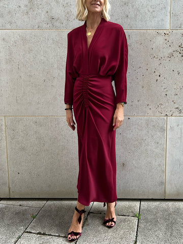 DRESS GIULIA "BURGUNDY"