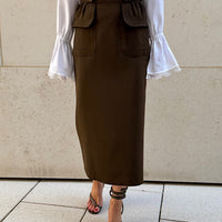 SKIRT MATHILDA "DARK KHAKI"