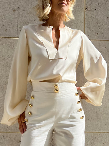 BLOUSE CLAIRE "VANILLA SILK"                LAST SIZE 36