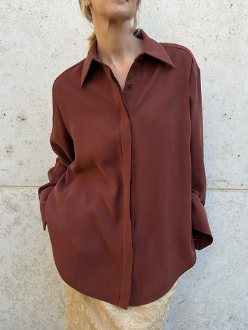 BLOUSE BELLA "MAHOGANY BROWN"