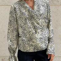 BLOUSE CATE SILK "BLACK & CREAM"