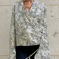 BLOUSE CATE SILK "BLACK & CREAM"