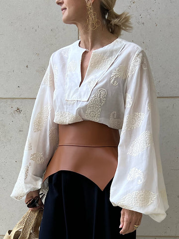 BLOUSE CLAIRE "ECRU EMBROIDERY"