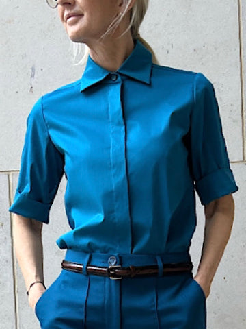 BLOUSE COCO SHORTSLEEVE "AQUAMARINE-ISH"