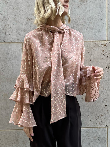 BLOUSE CLARISSE "PALE GOLD DOTS"