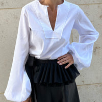 BLOUSE CLAIRE WHITE "FINE PINSTRIPE"