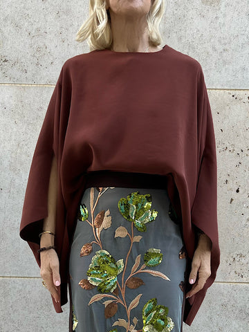 BLOUSE ANINA "MAHOGANI BROWN"